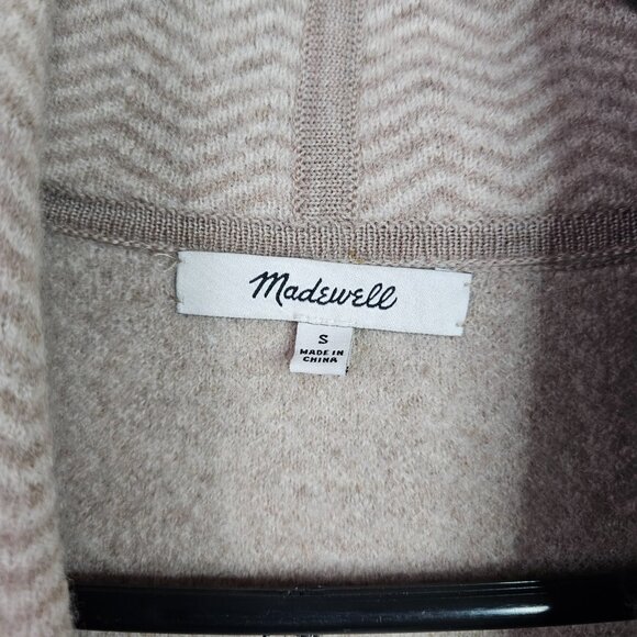 Madewell 100% Merino Herringbone Mattson Sweater One bottom Coat Women's Size S - Picture 5 of 12